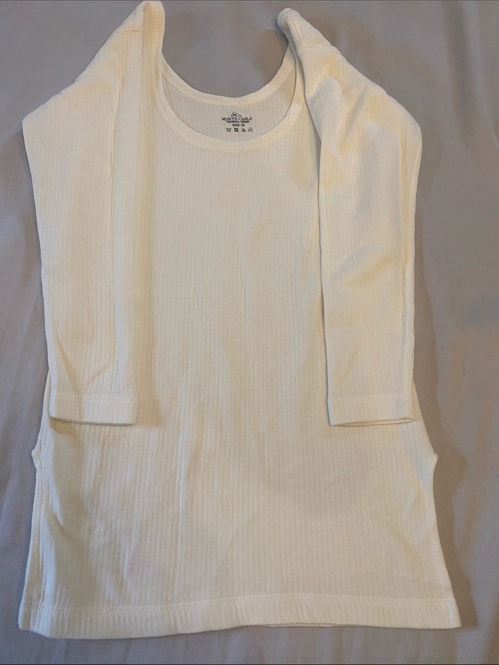 Monte Carlo Ribbed White long sleeved top